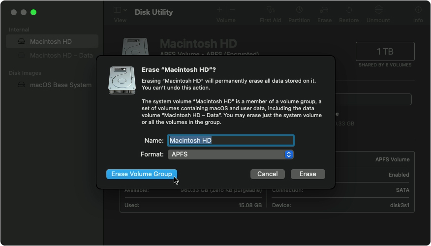 clear a mac hdd and install it for a pc
